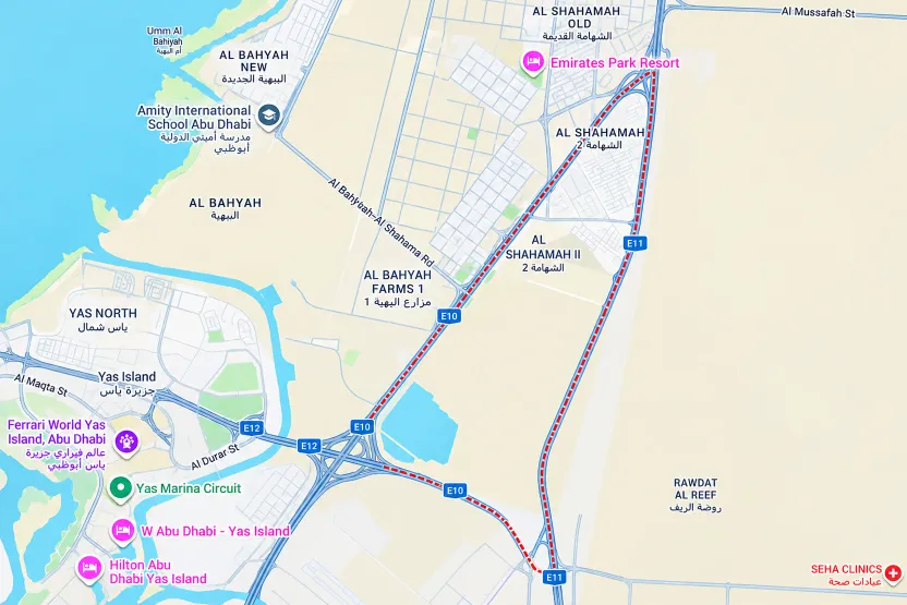 Location and connectivity in Al Shahama