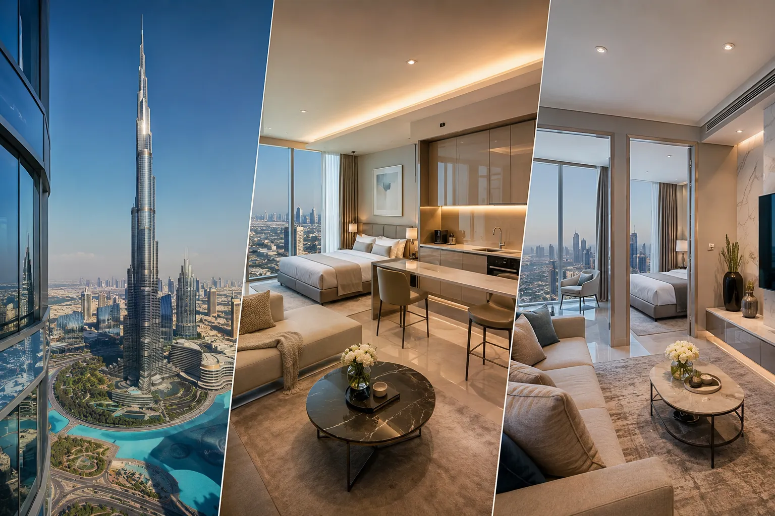 Burj Khalifa residential layouts by unit type
