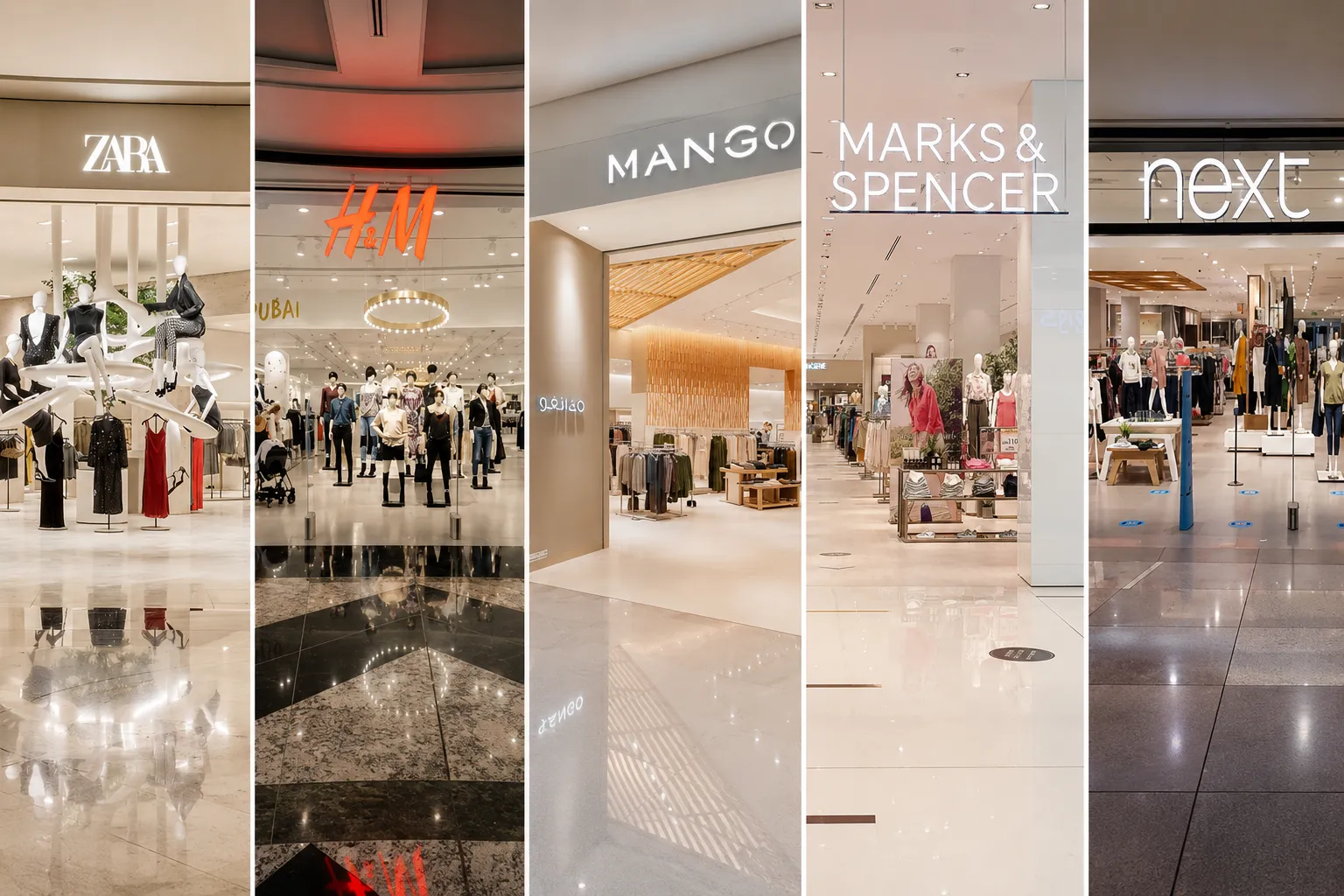 High street and everyday fashion brands in Dubai
