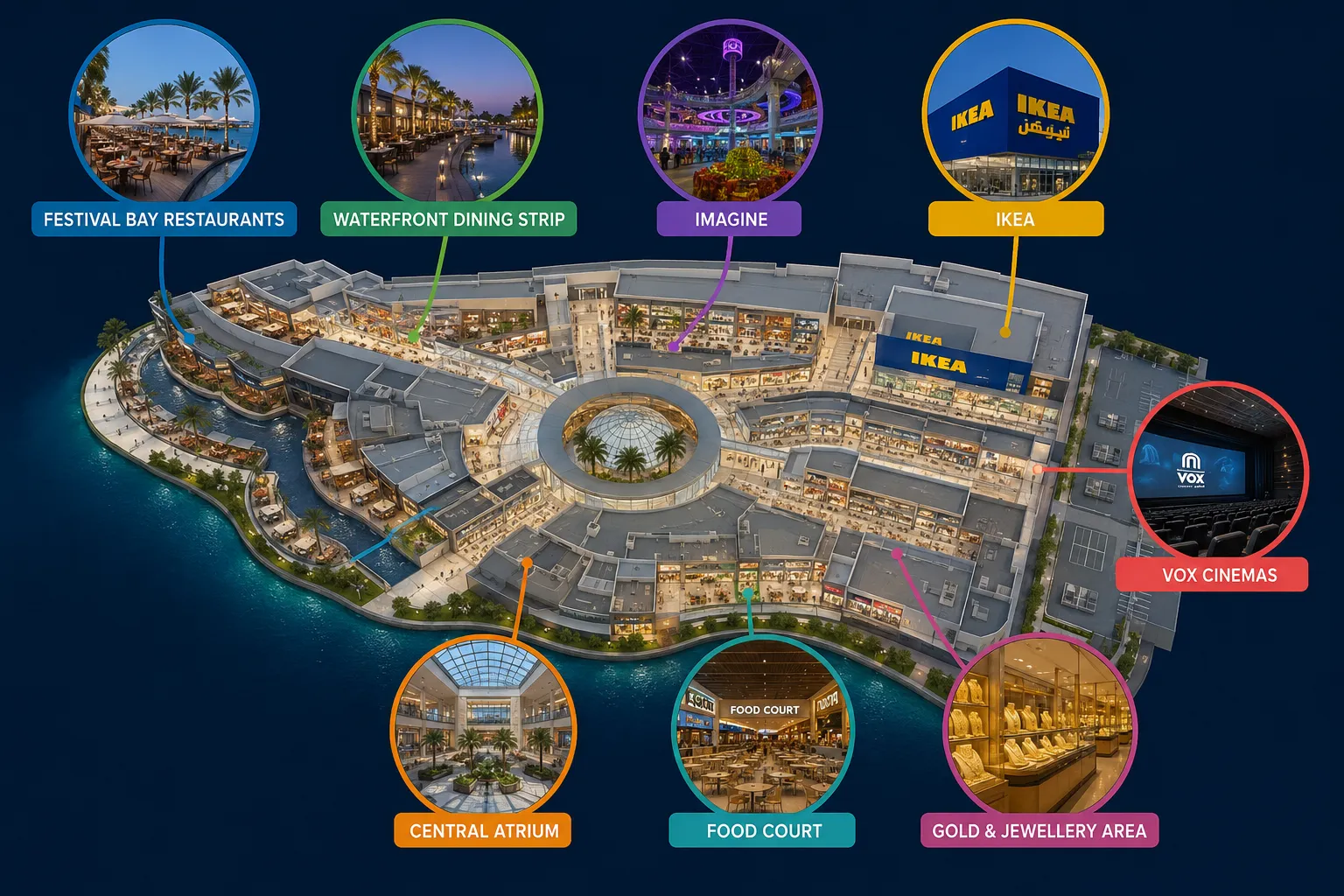 How is Dubai Festival City Mall laid out