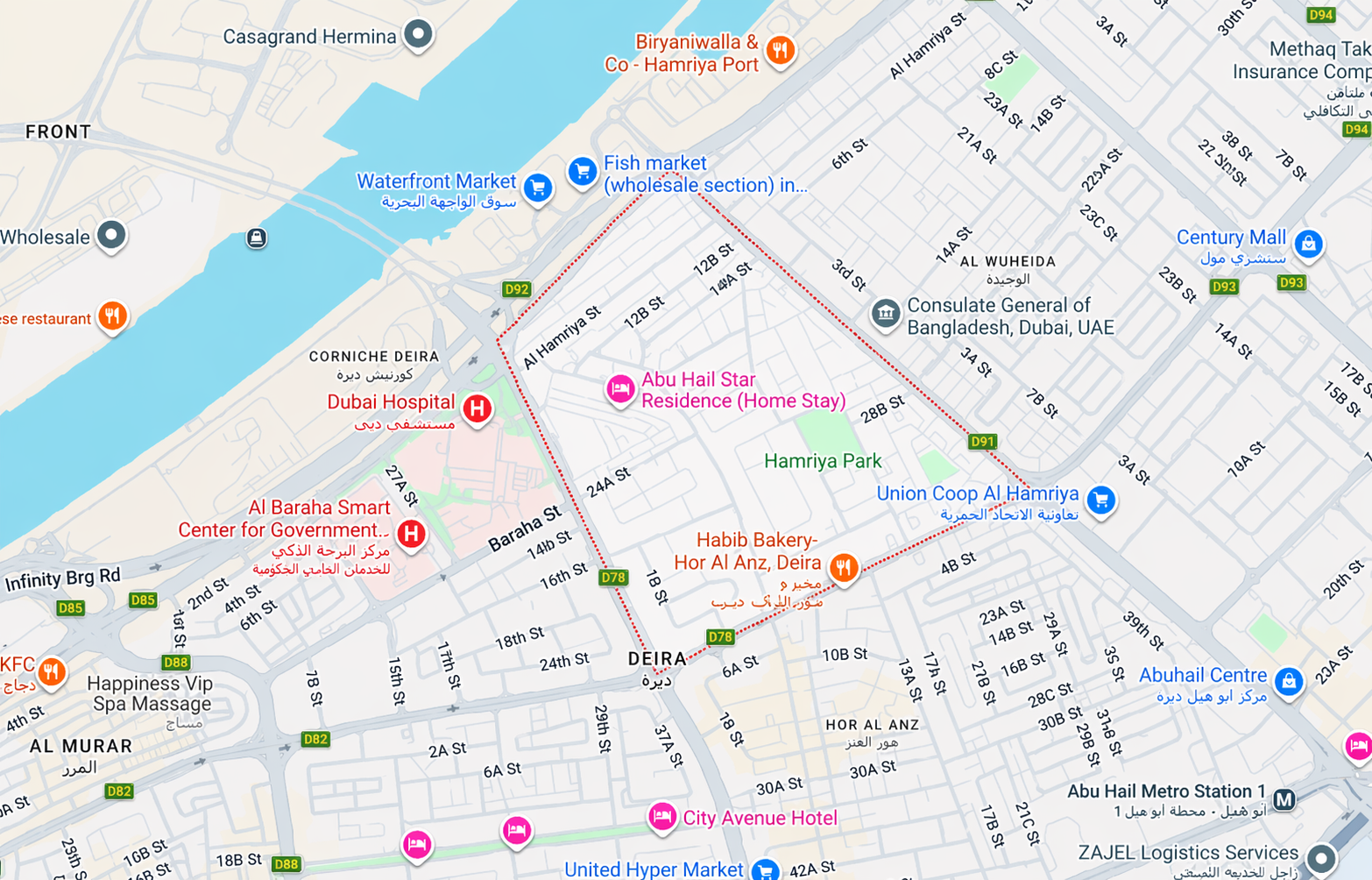 Location and connectivity in Abu Hail