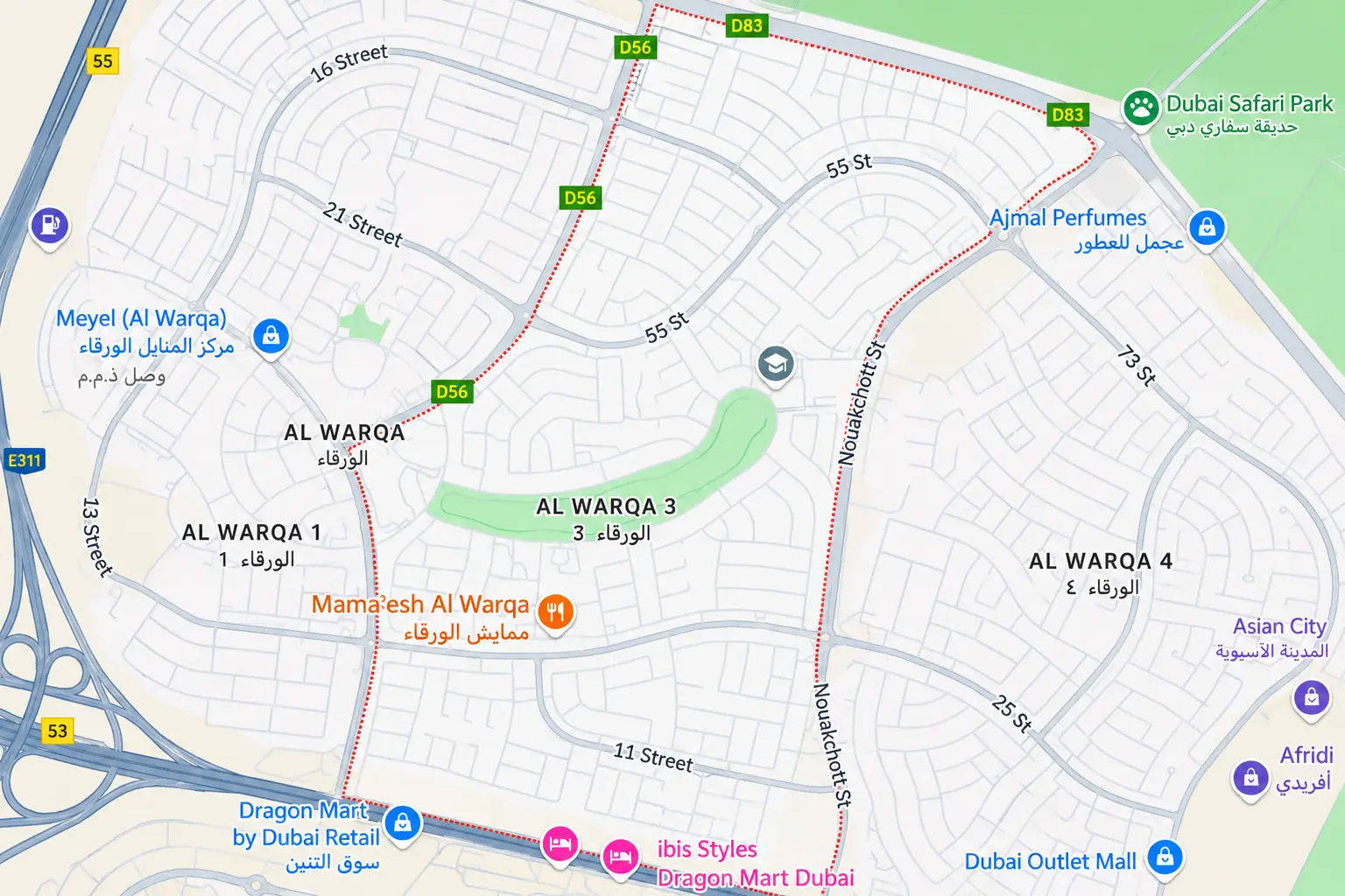 Location and connectivity in Al Warqa 3