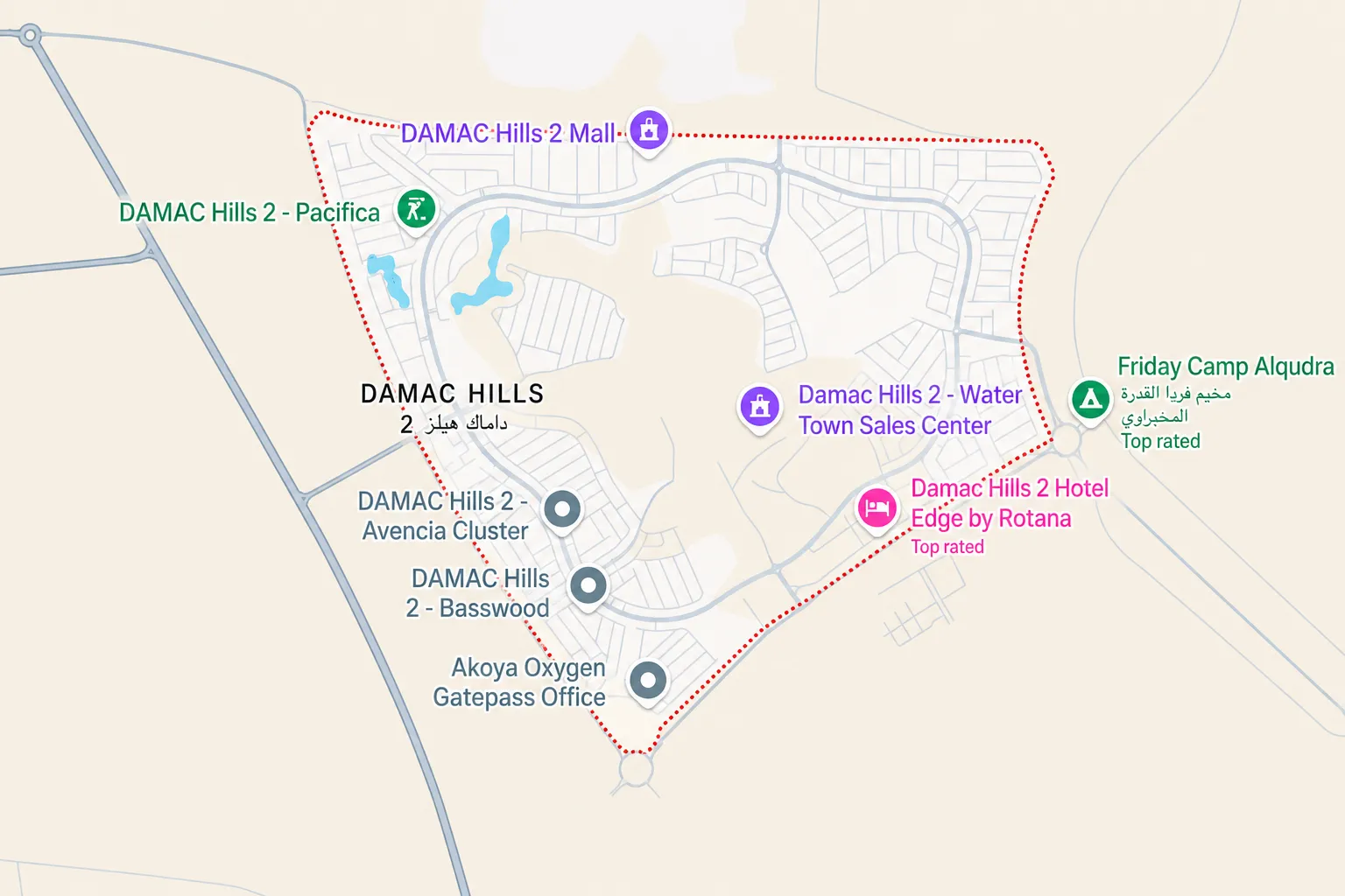 Location and connectivity in Damac Hills 2