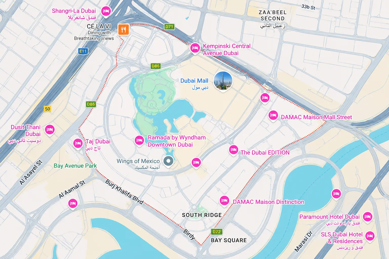 Location and connectivity in Downtown Dubai