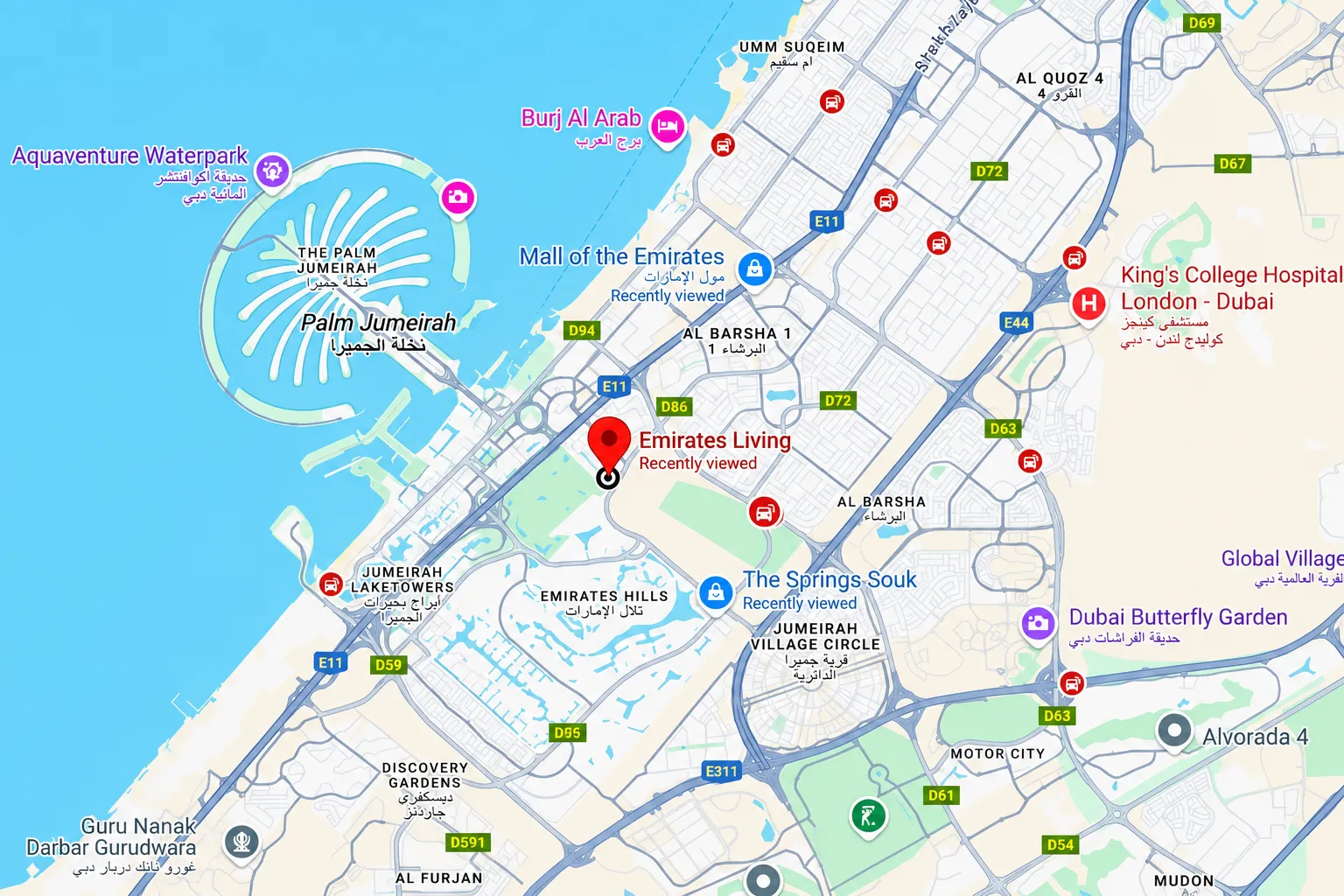 Location and connectivity in Emirates Living