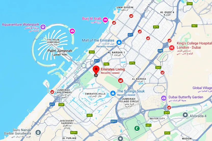 Location and connectivity in Emirates Living