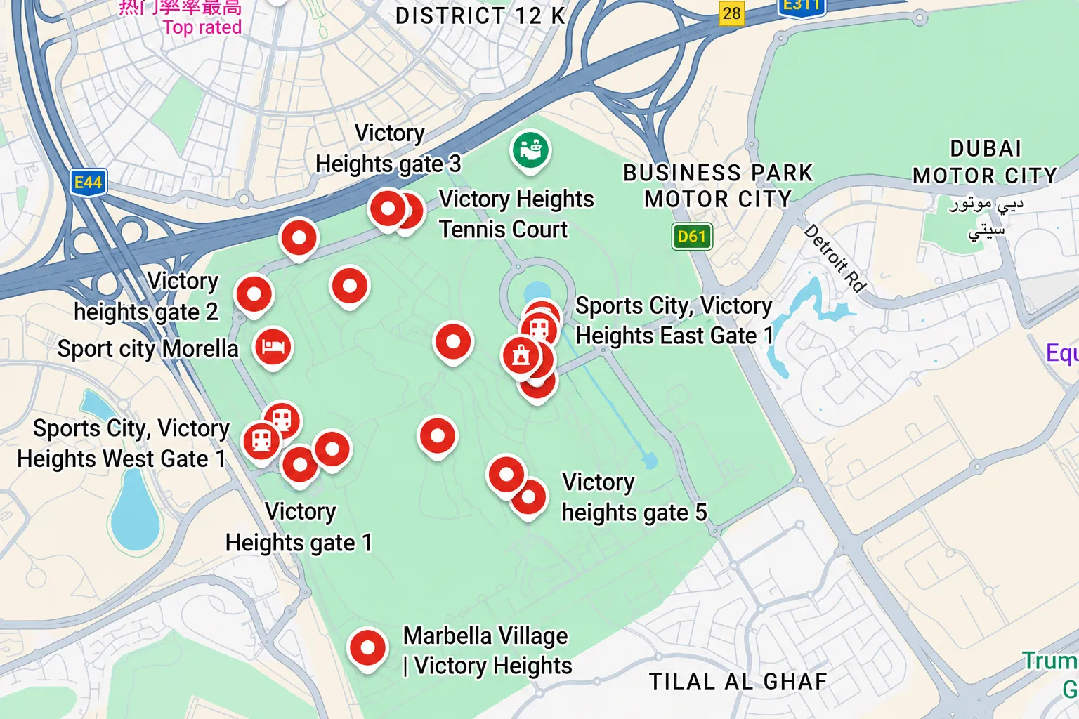 Location and connectivity in Victory Heights