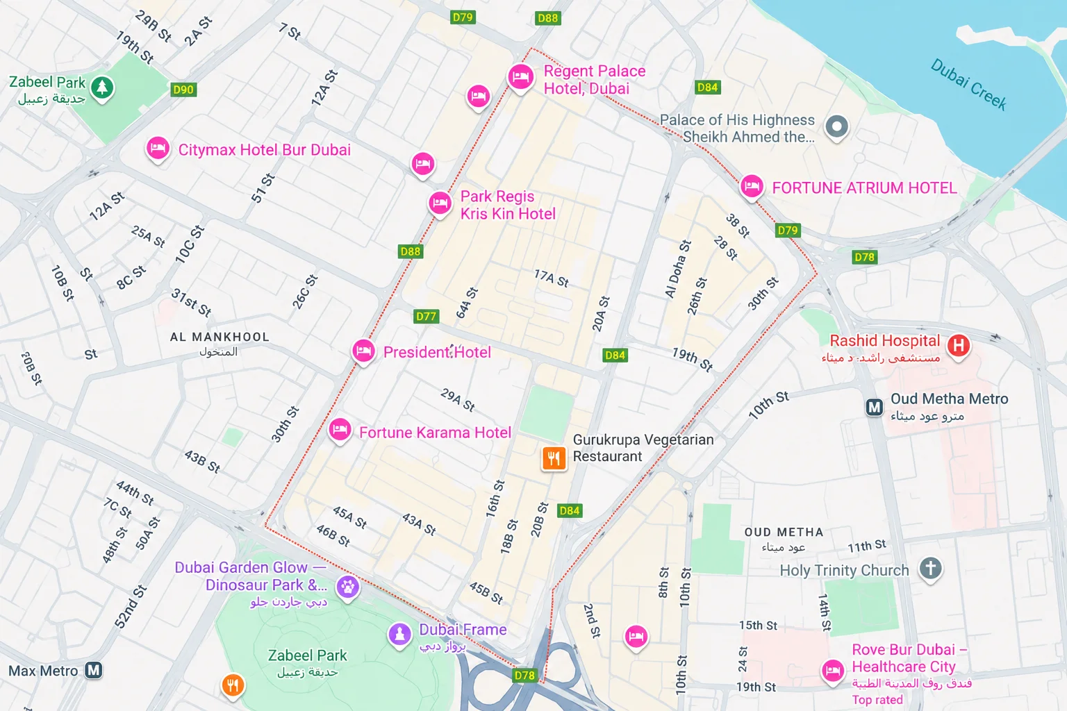 Location & connectivity in Al Karama