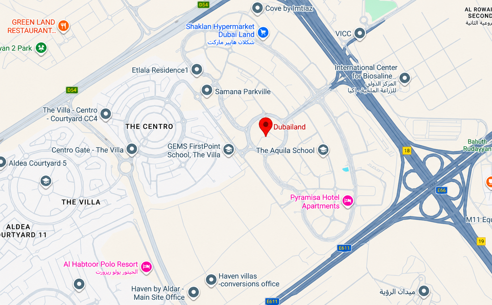 Location & connectivity in Dubailand