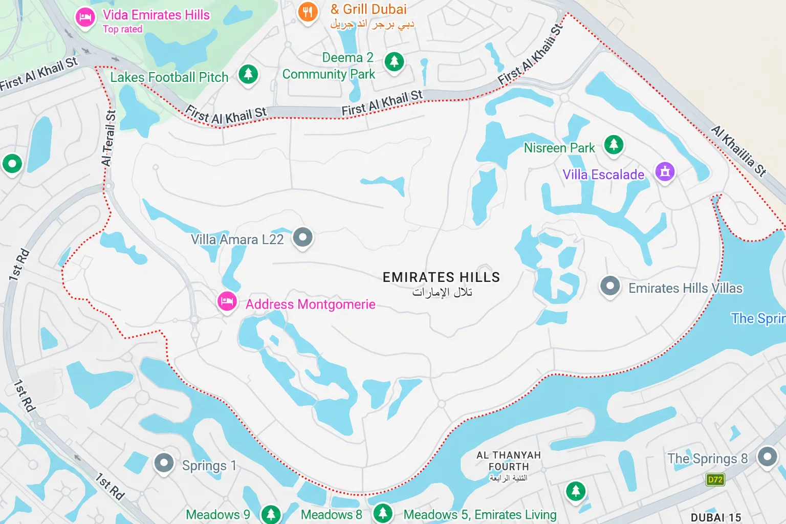 Location & connectivity in Emirates Hills