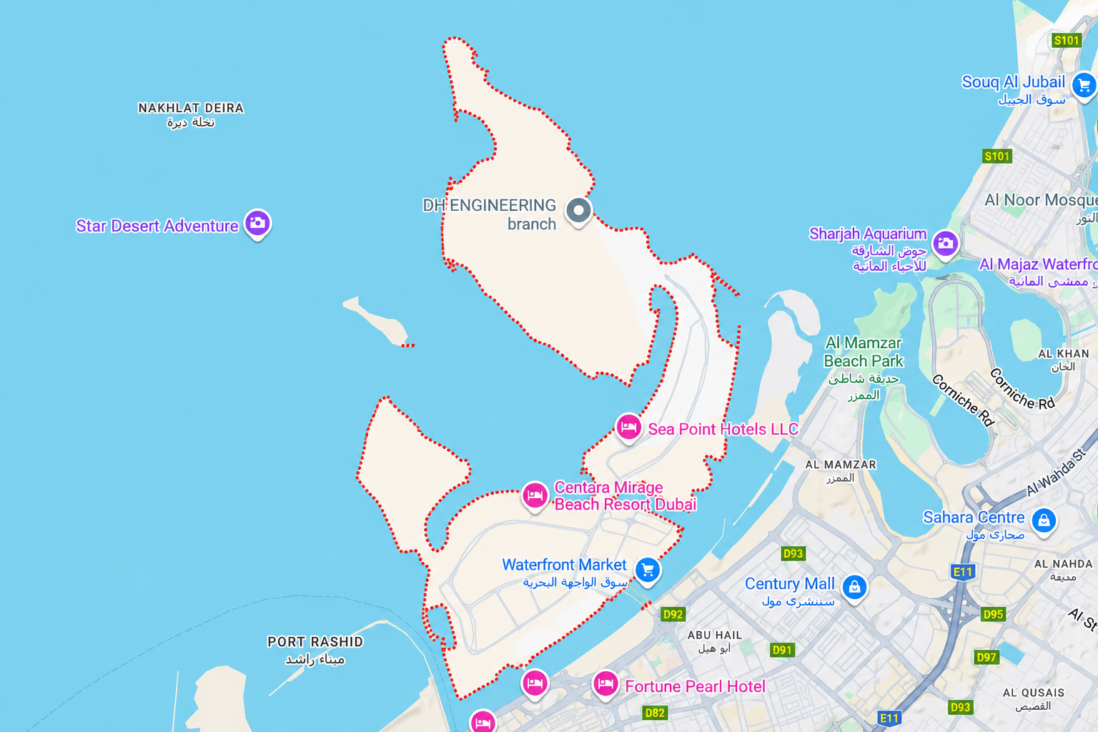 Location & connectivity in the Dubai Islands
