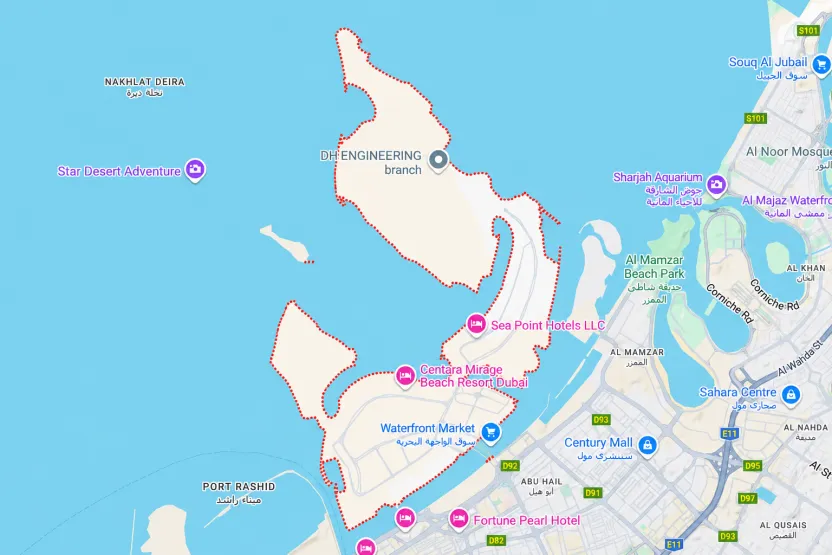 Location & connectivity in the Dubai Islands