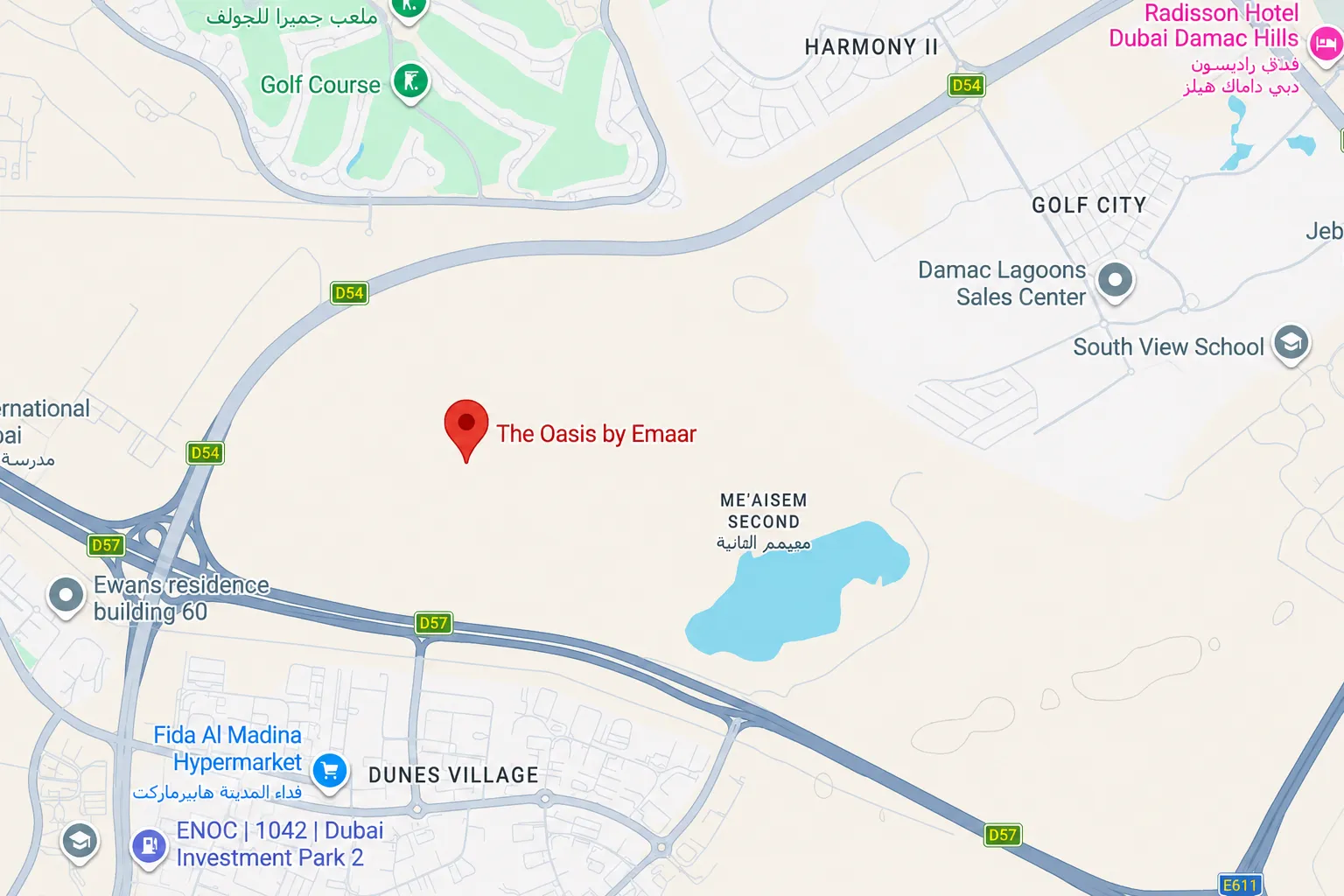 Location & connectivity in The Oasis