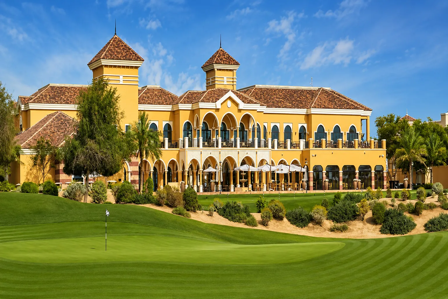 Outdoor spaces and parks in Dubai Sports City