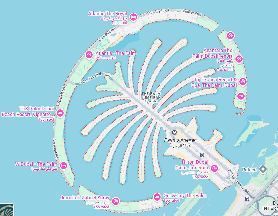 Palm Jumeirah Location