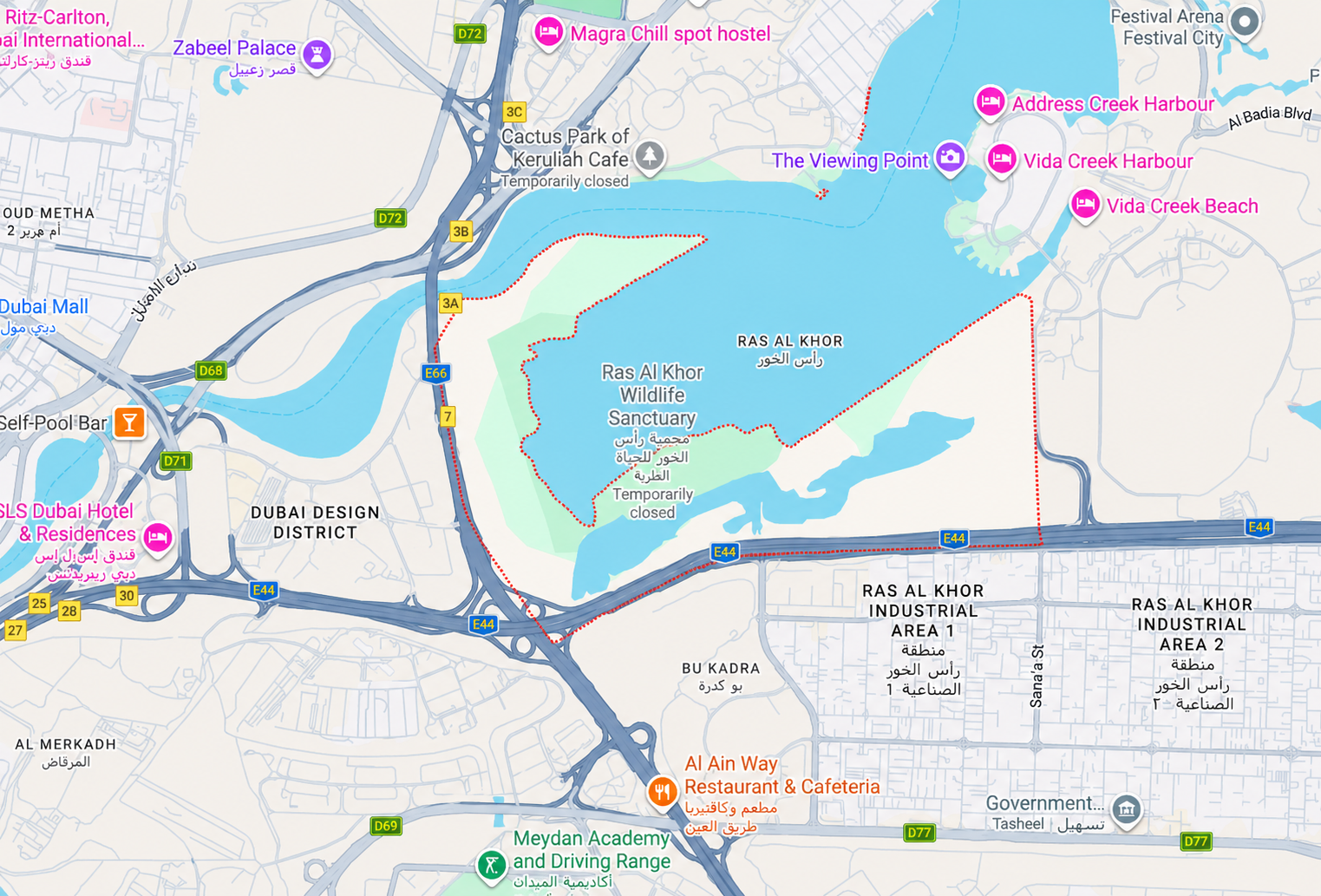 Ras Al Khor’s location and connectivity