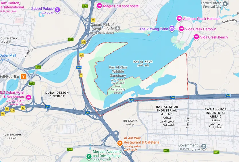 Ras Al Khor’s location and connectivity
