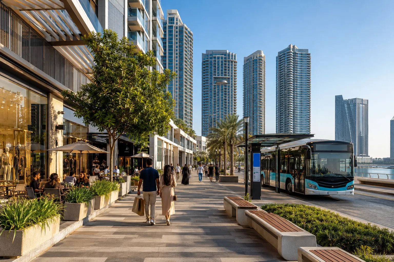 Shopping, walkability and public transport in Al Reem Island