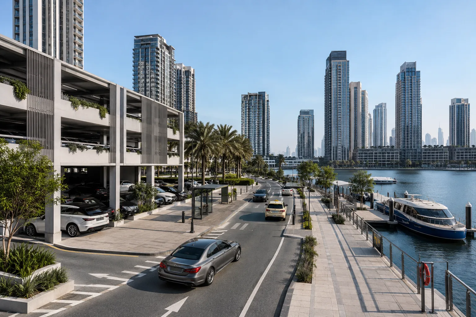 Transportation and parking in Dubai Creek Harbour