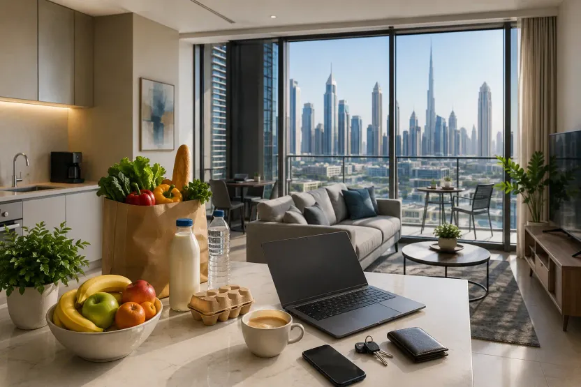 What is the average monthly living cost in Dubai for singles