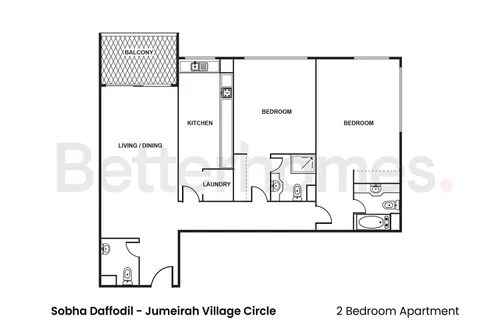 2 Bedrooms Apartment in Sobha Daffodil