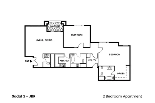 2 Bedrooms Apartment in Sadaf 2