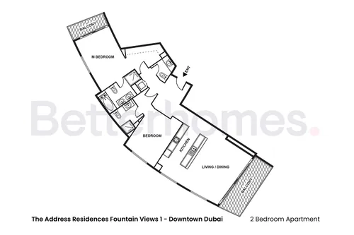 2 Bedrooms Apartment in The Address Residence Fountain Views 2
