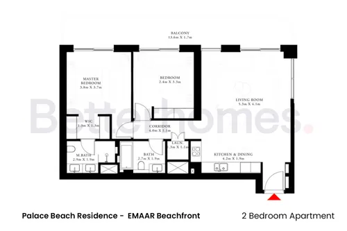 2 Bedrooms Apartment in Palace Beach Residence