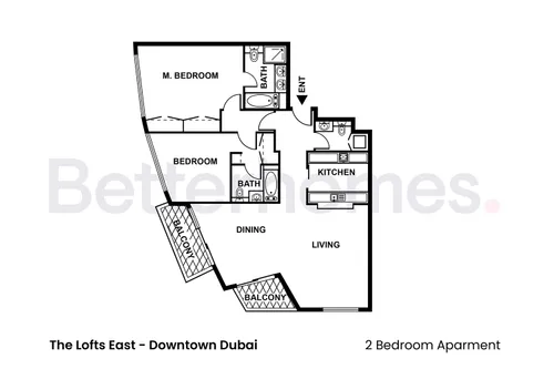 2 Bedrooms Apartment in The Lofts East