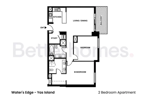 2 Bedrooms Apartment in Waters Edge