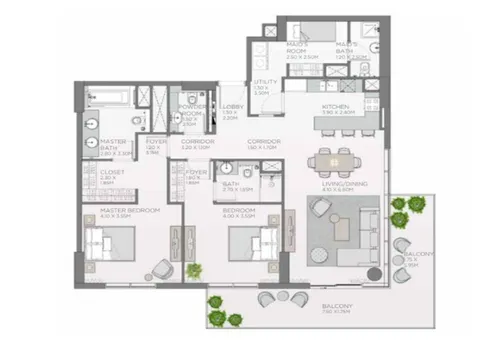2 Bedrooms Apartment in Central Park at City Walk
