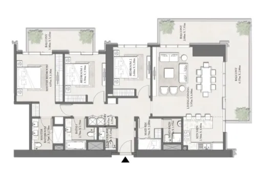 3 Bedrooms Apartment in Beach Mansion