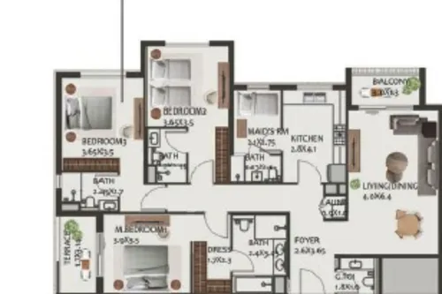 3 Bedrooms Apartment in Hillside Residences 1 - Block A