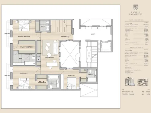 3 Bedrooms Apartment in Rambla Catalunya