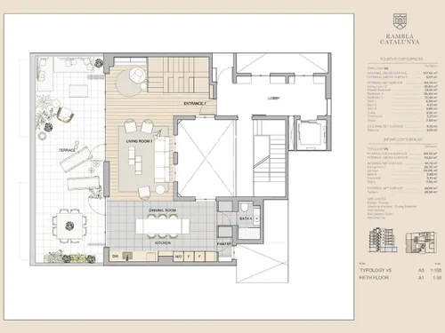 3 Bedrooms Apartment in Rambla Catalunya
