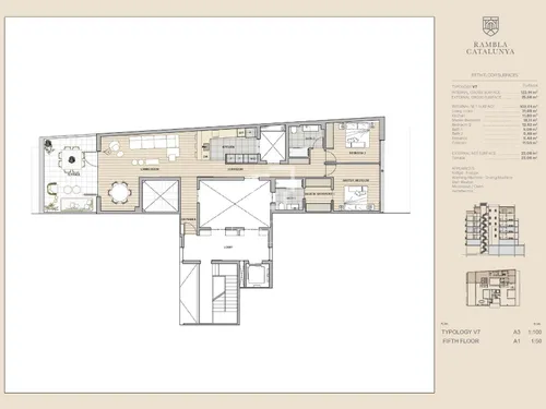2 Bedrooms Apartment in Rambla Catalunya