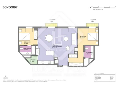 2 Bedrooms Apartment in Passeig de Gracia