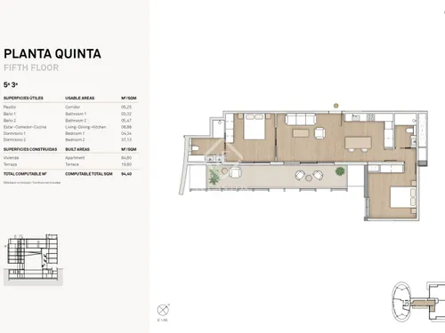 2 Bedrooms Apartment in Joan Miró